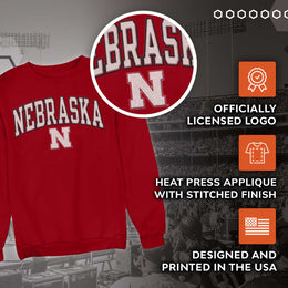 Nebraska Cornhuskers NCAA Adult Tackle Twill Crewneck Sweatshirt - Red