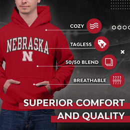 Nebraska Cornhuskers NCAA Adult Tackle Twill Hooded Sweatshirt - Red