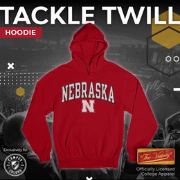 Nebraska Cornhuskers NCAA Adult Tackle Twill Hooded Sweatshirt - Red