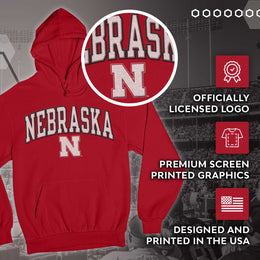 Nebraska Cornhuskers NCAA Adult Tackle Twill Hooded Sweatshirt - Red
