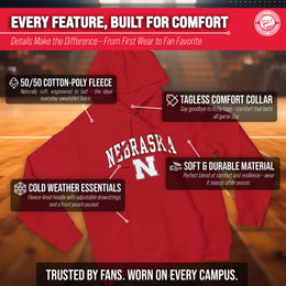 NEB Arch & Logo Gameday Hoodie - Red