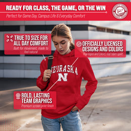 NEB Arch & Logo Gameday Hoodie - Red