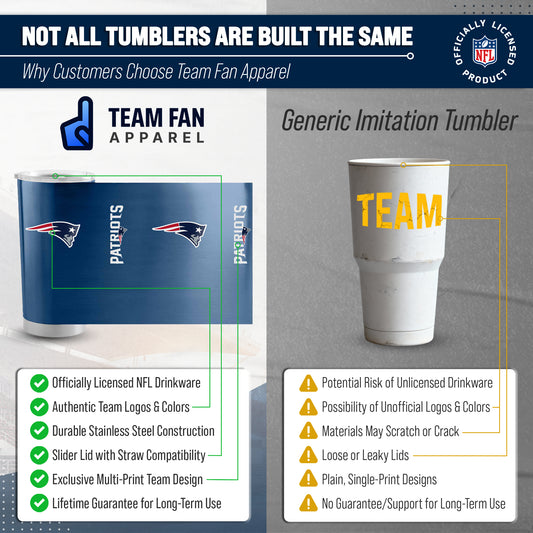 New England Patriots NFL 20oz Gameday Stainless Steel Tumbler - Navy