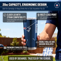 New England Patriots NFL 20oz Gameday Stainless Steel Tumbler - Navy
