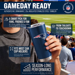 New England Patriots NFL 20oz Gameday Stainless Steel Tumbler - Navy
