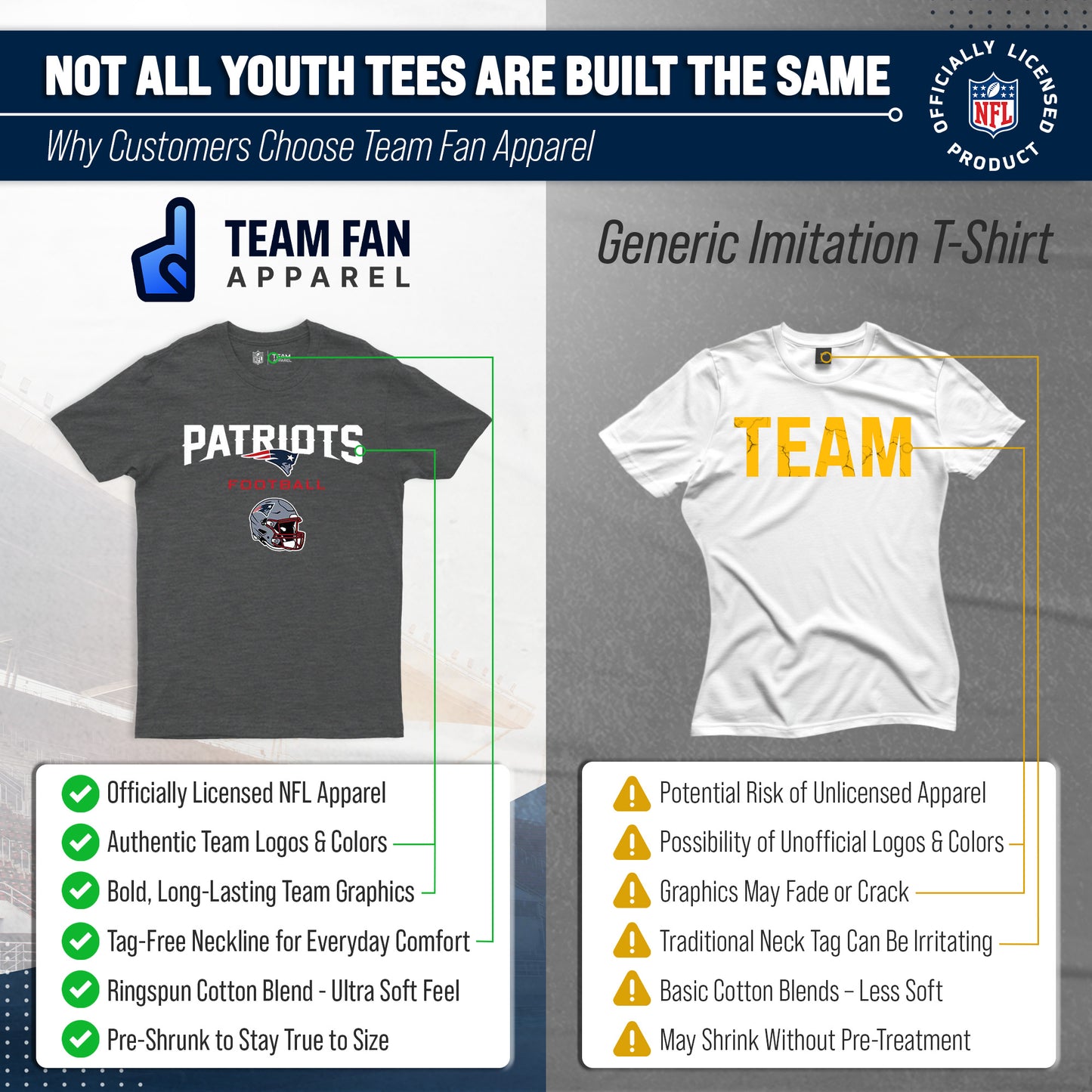 New England Patriots NFL Youth Football Helmet Tagless T-Shirt - Charcoal