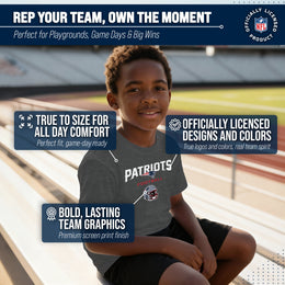 New England Patriots NFL Youth Football Helmet Tagless T-Shirt - Charcoal