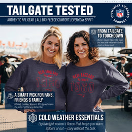 New England Patriots NFL Womens Big Date French Terry Slouchy Top - Navy Heather