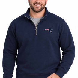New England Patriots  NFL Quarter Zip Fleece Pullover Unisex Sweatshirt - Navy