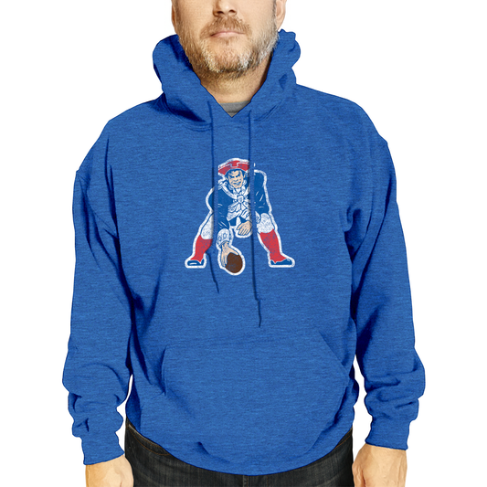 New England Patriots NFL Adult Unisex Modern Throwback Ultra Soft Fleece Hooded Sweatshirt - Royal