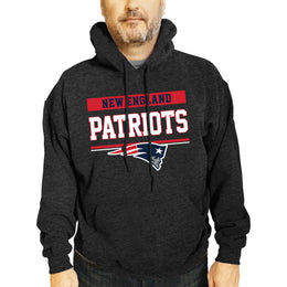 New England Patriots NFL Adult Gameday Charcoal Hooded Sweatshirt - Charcoal