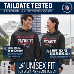 New England Patriots NFL Adult Gameday Charcoal Hooded Sweatshirt - Charcoal