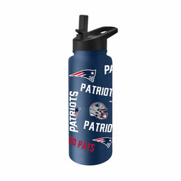 New England Patriots NFL 34oz Quencher Stainless Steel Insulated Water Bottle - Navy