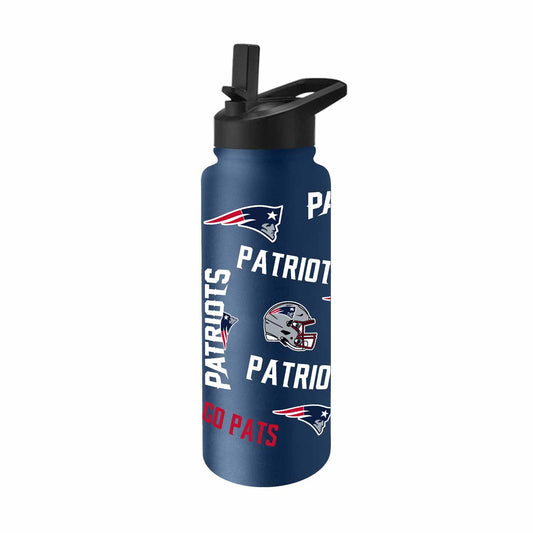 New England Patriots NFL 34oz Quencher Stainless Steel Insulated Water Bottle - Navy