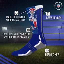 New England Patriots NFL V Curve  Socks - Blue