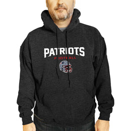 New England Patriots Adult NFL Football Helmet Heather Hooded Sweatshirt  - Charcoal