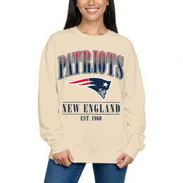 New England Patriots Womens NFL Starstruck Crewneck Pullover - Cream