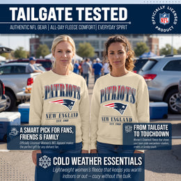 New England Patriots Womens NFL Starstruck Crewneck Pullover - Cream