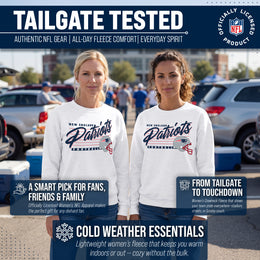 New England Patriots Womens NFL Scrimmage Line Crewneck Pullover - Gray Heather
