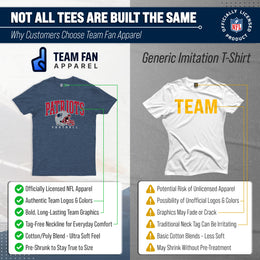 New England Patriots NFL Adult All Star Heather Tag-Less T-Shirt - Navy Heather