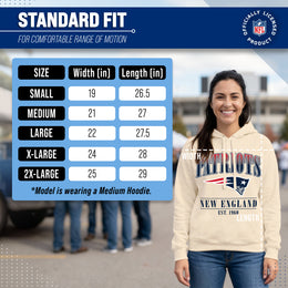 New England Patriots Ladies NFL Starstruck Fleece Pullover Hooded Sweatshirt - Cream