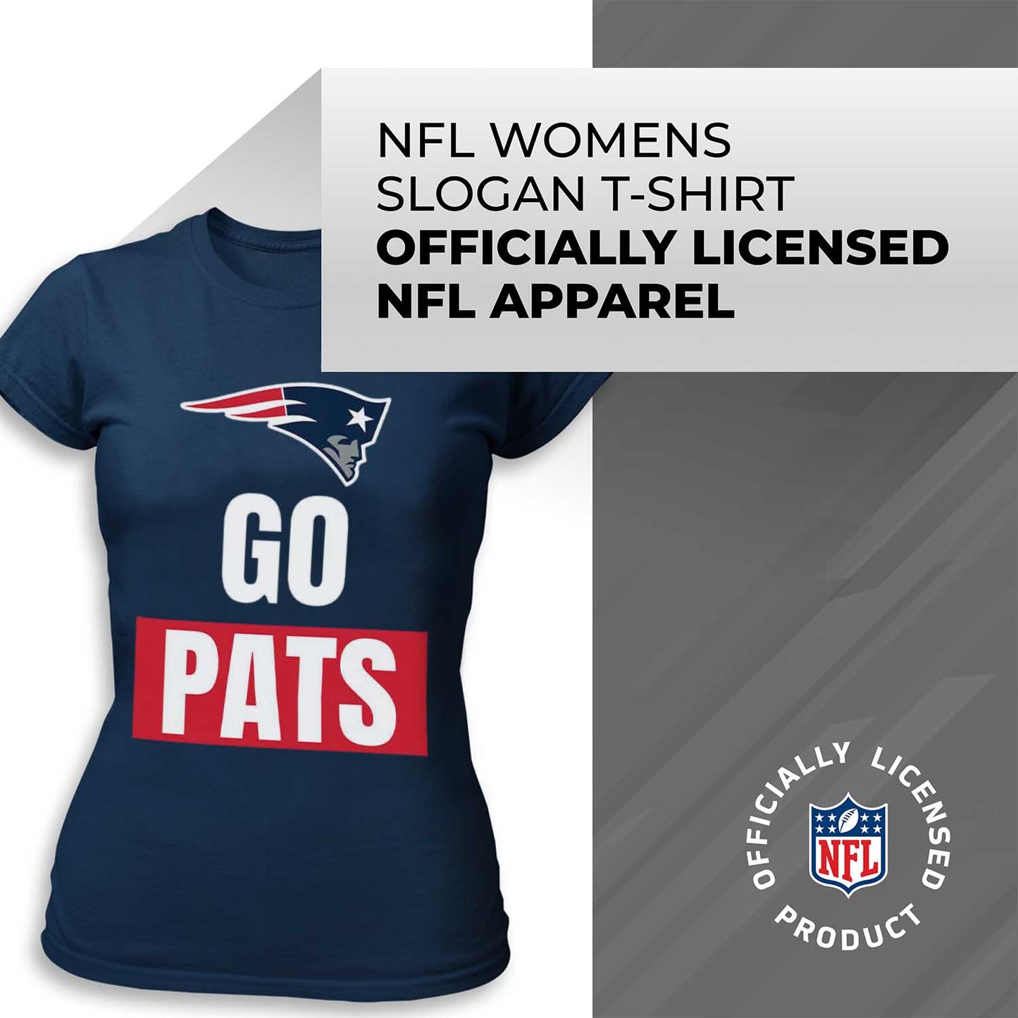 New England Patriots NFL Womens Plus Size Team Slogan Short Sleeve T-Shirt - Navy