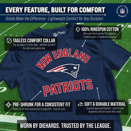 New England Patriots Youth NFL Football T-Shirt - Navy