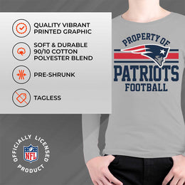New England Patriots NFL Youth Property Of Crew Sweatshirt - Sport Gray