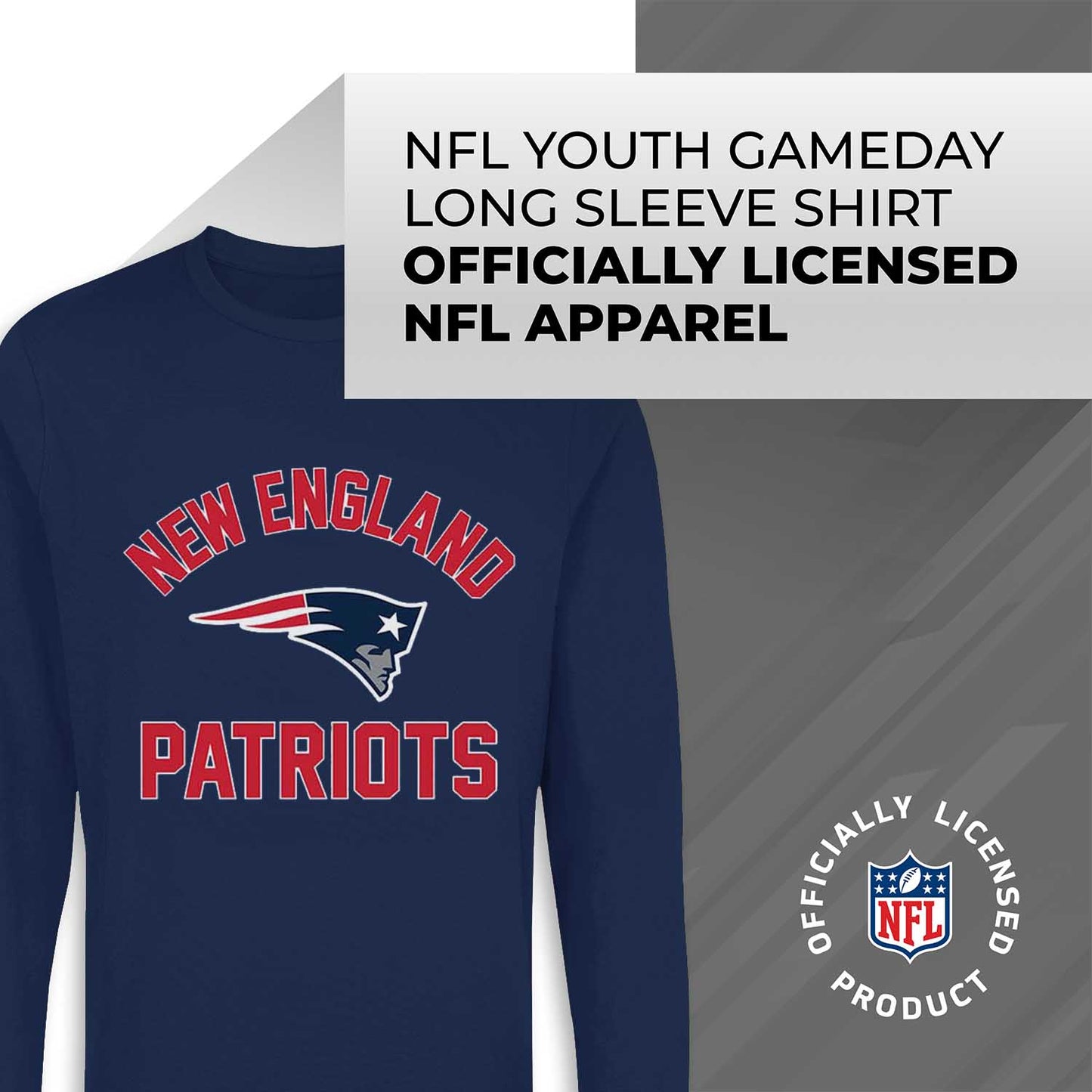 New England Patriots NFL Youth Gameday Crewneck Sweatshirt - Navy