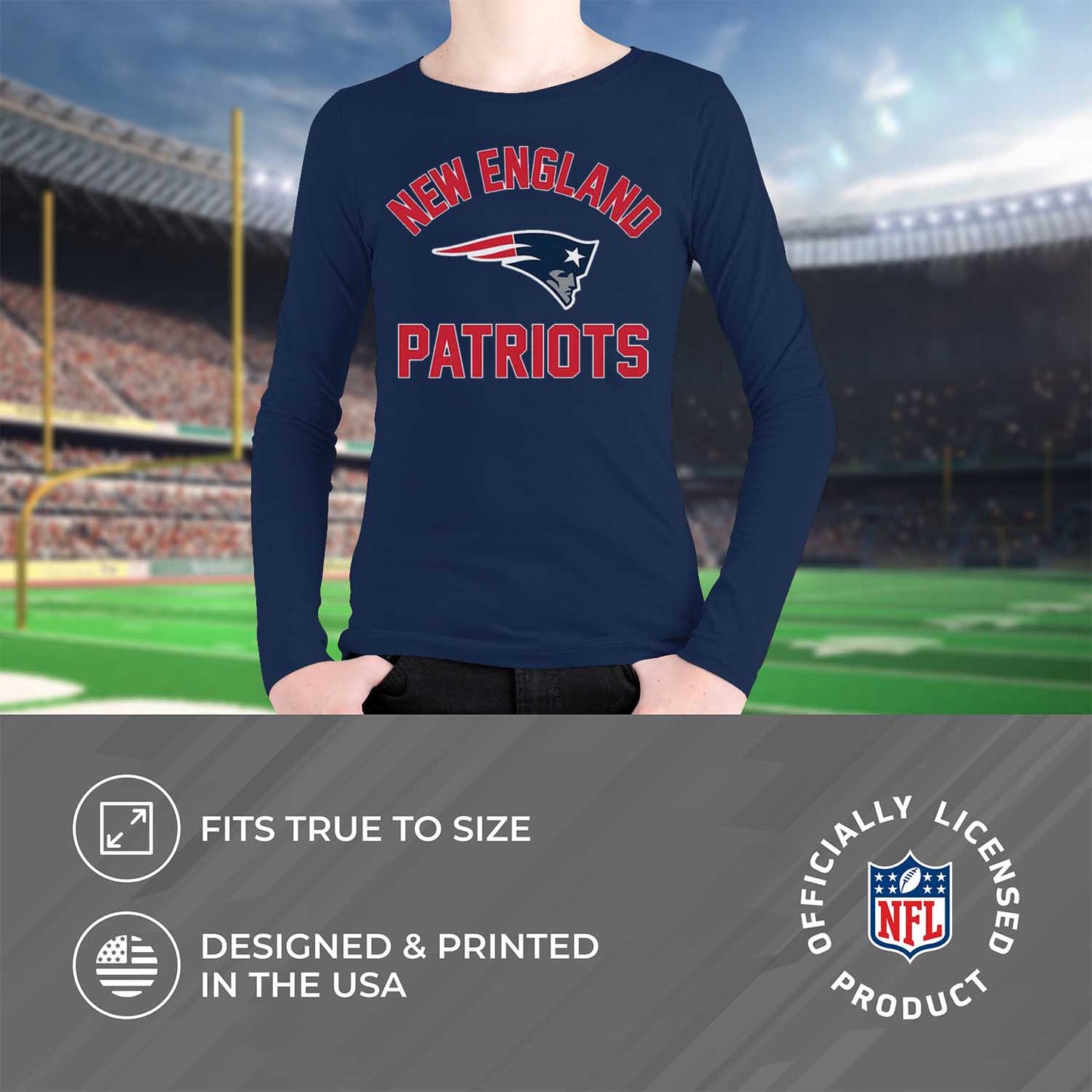 New England Patriots NFL Youth Gameday Crewneck Sweatshirt - Navy