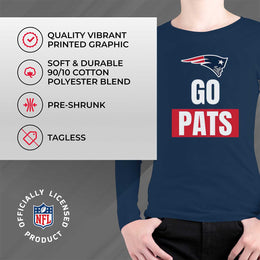 New England Patriots NFL Youth Team Slogan Long Sleeve Shirt  - Navy