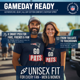 New England Patriots NFL Adult Team Slogan Unisex T-Shirt - Navy