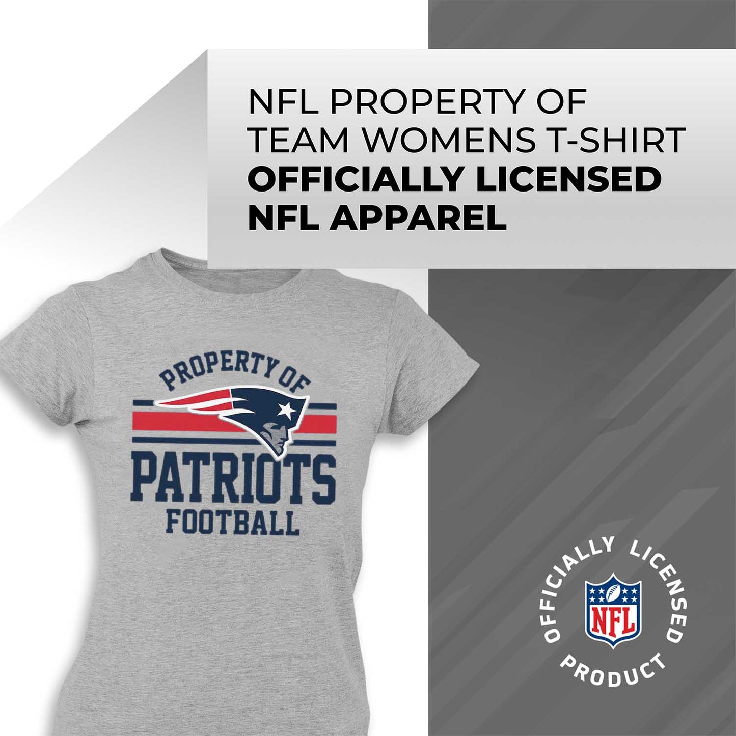 New England Patriots NFL Women's Property Of Lightweight Plus Size T-Shirt - Sport Gray