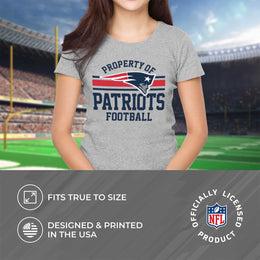 New England Patriots NFL Women's Property Of Lightweight Plus Size T-Shirt - Sport Gray