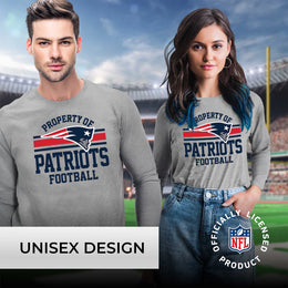 New England Patriots NFL Adult Property Of Long SleeveT Shirt - Sport Gray