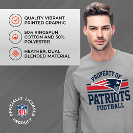 New England Patriots NFL Adult Property Of Long SleeveT Shirt - Sport Gray