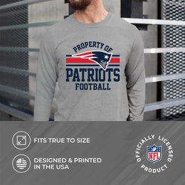 New England Patriots NFL Adult Property Of Long SleeveT Shirt - Sport Gray