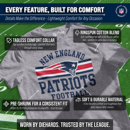 New England Patriots NFL Adult Short Sleeve Team Stripe Tee - Sport Gray