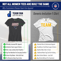 New York Giants Women's NFL Football Helmet Short Sleeve Tagless T-Shirt - Charcoal