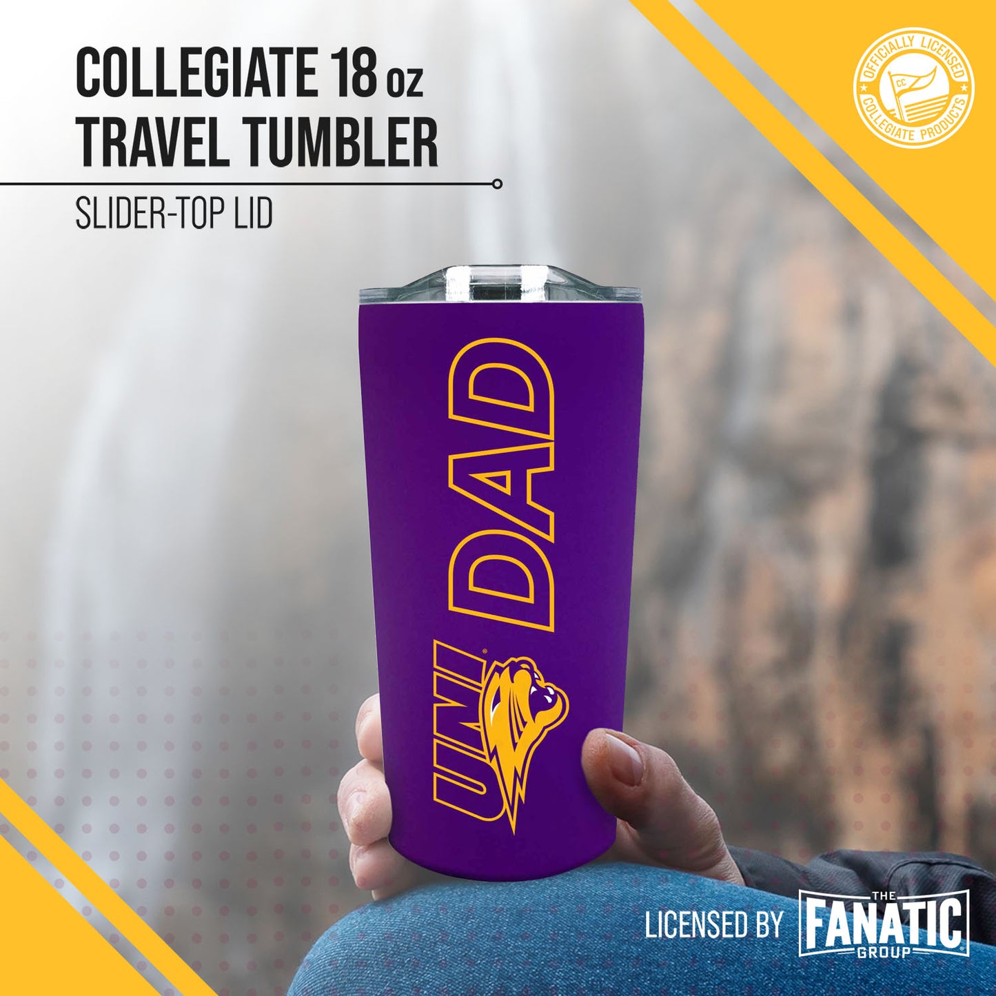 Northern Iowa Panthers NCAA Stainless Steel Travel Tumbler for Dad - Purple