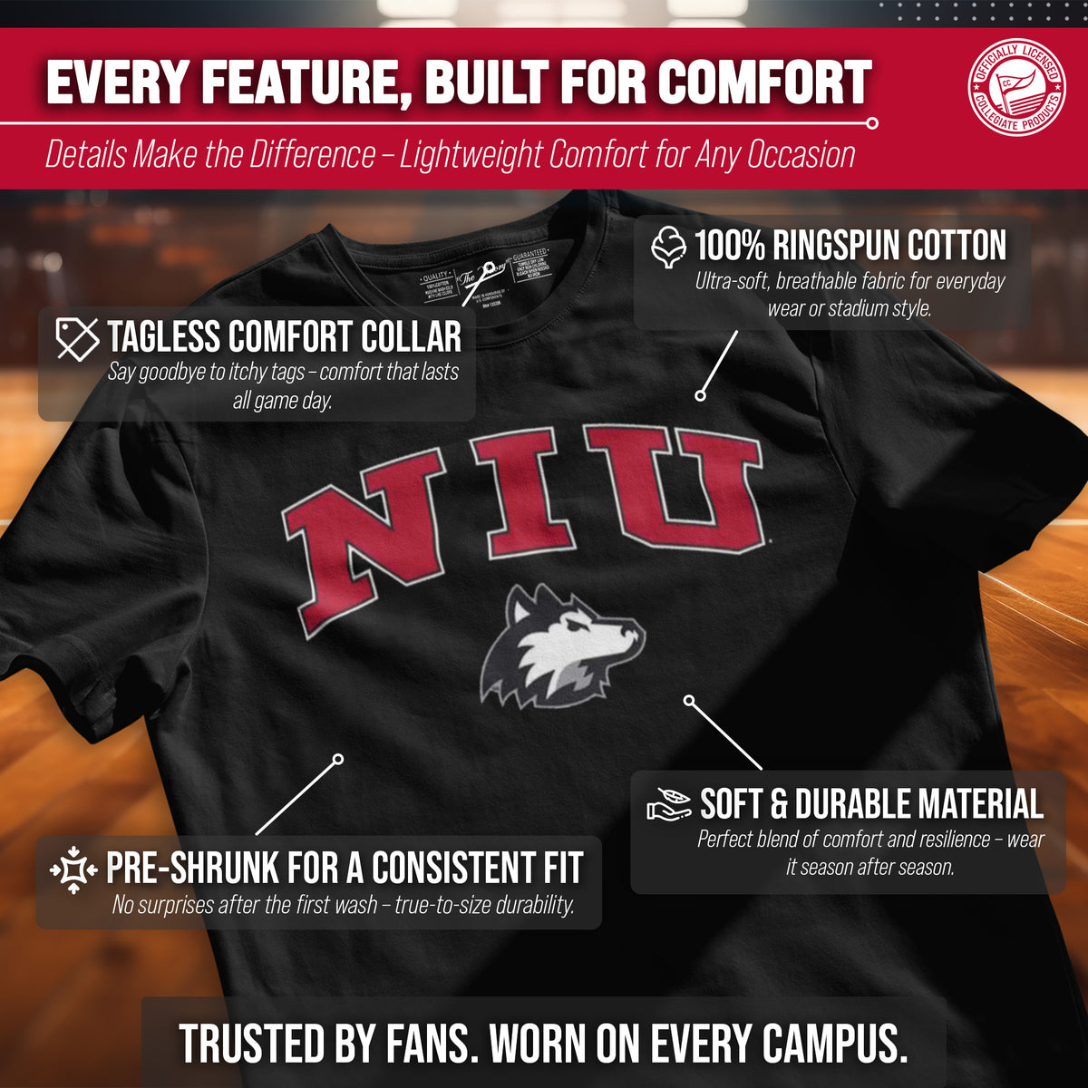 Northern Illinois Huskies Gameday Cotton T-Shirt for Men and Women