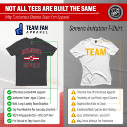 New Jersey Devils NHL Adult Faceoff Tag-Less T-Shirt - Black