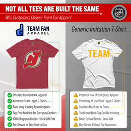 New Jersey Devils NHL Adult Retro Logo Tag-Less T-Shirt - Red Heather