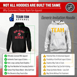 New Jersey Devils Hoodie Pullover Sweatshirt - Black