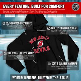 New Jersey Devils Hoodie Pullover Sweatshirt - Black