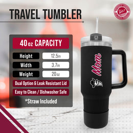 New Mexico State Aggies Collegiate 40oz Stainless Steel Travel Tumbler with Handle for Mom - Black