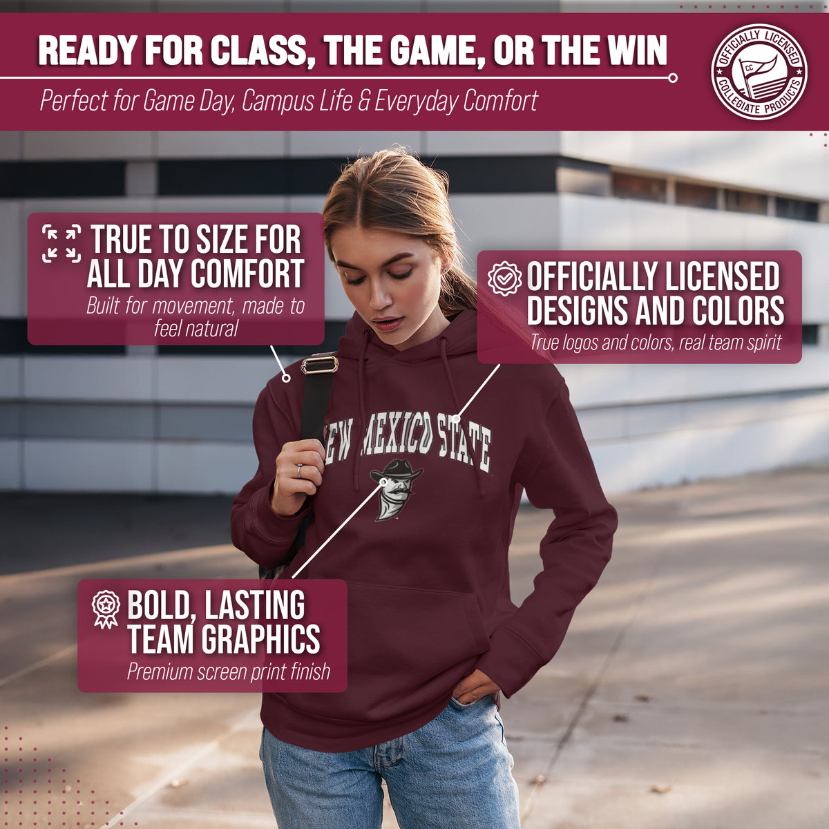 NMST Arch & Logo Gameday Hoodie - Maroon