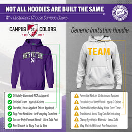Northwestern Wildcats NCAA Adult Tackle Twill Hooded Sweatshirt - Purple