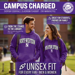 Northwestern Wildcats NCAA Adult Tackle Twill Hooded Sweatshirt - Purple