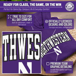 Northwestern Wildcats NCAA Adult Tackle Twill Hooded Sweatshirt - Purple